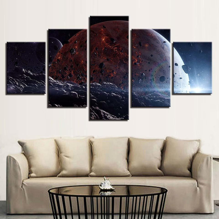 Unknown World 5 Piece HD Multi Panel Canvas Wall Art Frame - Original Frame