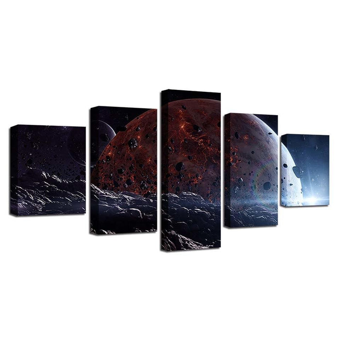 Unknown World 5 Piece HD Multi Panel Canvas Wall Art Frame - Original Frame