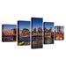 Buildings Night Scene 5 Piece HD Multi Panel Canvas Wall Art Frame - Original Frame