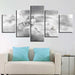 Elegant Wolf 5 Piece HD Multi Panel Canvas Wall Art Frame - Original Frame