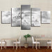 Elegant Wolf 5 Piece HD Multi Panel Canvas Wall Art Frame - Original Frame