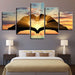 Sunrise 5 Piece HD Multi Panel Canvas Wall Art Frame - Original Frame