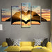 Sunrise 5 Piece HD Multi Panel Canvas Wall Art Frame - Original Frame