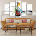 Guitar Musical Instruments 5 Piece HD Multi Panel Canvas Wall Art - Original Frame