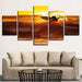 Sunset Surfing 5 Piece HD Multi Panel Canvas Wall Art Frame - Original Frame