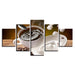 Coffee And Sugar 5 Piece HD Multi Panel Canvas Wall Art Frame - Original Frame