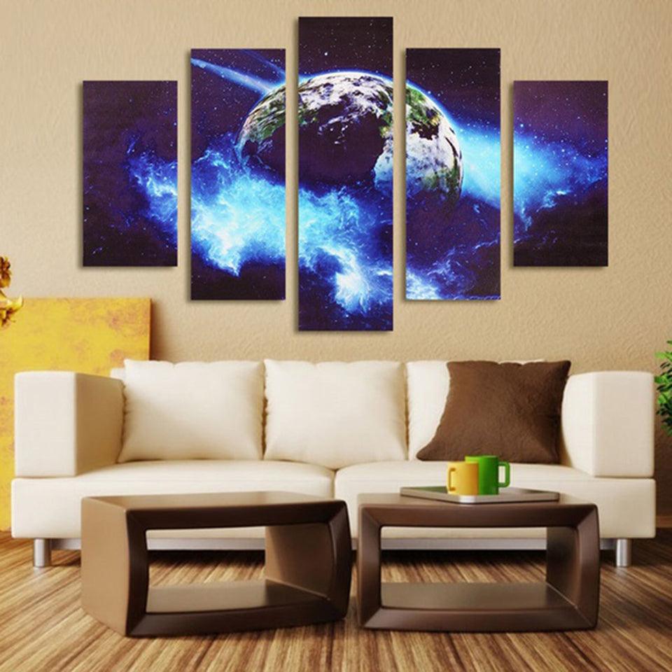 Earth 5 Piece HD Multi Panel Canvas Wall Art Frame - Original Frame