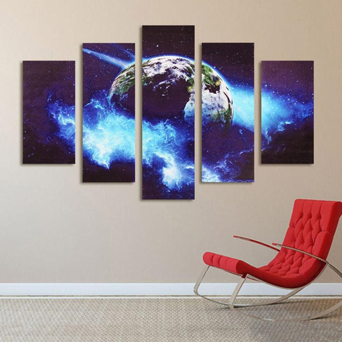 Earth 5 Piece HD Multi Panel Canvas Wall Art Frame - Original Frame