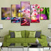 Flowers And Candles 5 Piece HD Multi Panel Canvas Wall Art Frame - Original Frame