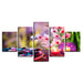 Flowers And Candles 5 Piece HD Multi Panel Canvas Wall Art Frame - Original Frame