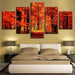 Autumn Forest 5 Piece HD Multi Panel Canvas Wall Art Frame - Original Frame