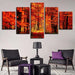 Autumn Forest 5 Piece HD Multi Panel Canvas Wall Art Frame - Original Frame