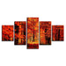 Autumn Forest 5 Piece HD Multi Panel Canvas Wall Art Frame - Original Frame