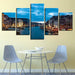 Blue Twilight 5 Piece HD Multi Panel Canvas Wall Art Frame - Original Frame