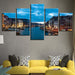 Blue Twilight 5 Piece HD Multi Panel Canvas Wall Art Frame - Original Frame