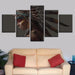 Native American Indian 5 Piece HD Multi Panel Canvas Wall Art Frame - Original Frame