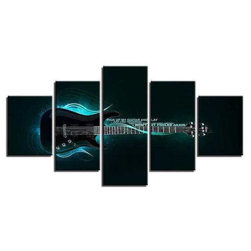 Electric Guitar Theme 5 Piece HD Multi Panel Canvas Wall Art Frame - Original Frame