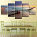 Sunshine Beach 5 Piece HD Multi Panel Canvas Wall Art Frame - Original Frame