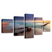 Sunshine Beach 5 Piece HD Multi Panel Canvas Wall Art Frame - Original Frame