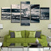 Transparent Guitar And Water Waves 5 Piece HD Multi Panel Canvas Wall Art Frame - Original Frame