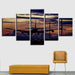 Sunset Airplane 5 Piece HD Multi Panel Canvas Wall Art Frame - Original Frame