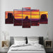 Silent Sunset 5 Piece HD Multi Panel Canvas Wall Art Frame - Original Frame