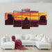 Silent Sunset 5 Piece HD Multi Panel Canvas Wall Art Frame - Original Frame