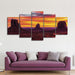 Silent Sunset 5 Piece HD Multi Panel Canvas Wall Art Frame - Original Frame