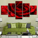 Beautiful Red Rose 5 Piece HD Multi Panel Canvas Wall Art Frame - Original Frame