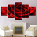 Beautiful Red Rose 5 Piece HD Multi Panel Canvas Wall Art Frame - Original Frame