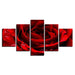 Beautiful Red Rose 5 Piece HD Multi Panel Canvas Wall Art Frame - Original Frame