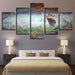 Forest Deer 5 Piece HD Multi Panel Canvas Wall Art Frame - Original Frame