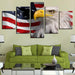 American Flag Eagle 5 Piece HD Multi Panel Canvas Wall Art Frame - Original Frame