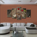 Hedgehog And Cherries 5 Piece HD Multi Panel Canvas Wall Art Frame - Original Frame