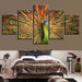 Proud Peacock 5 Piece HD Multi Panel Canvas Wall Art - Original Frame