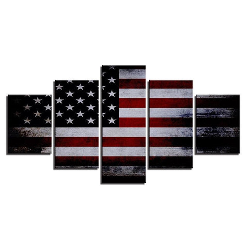 American Flag 5 Piece HD Multi Panel Canvas Wall Art Frame - Original Frame