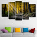 Roads And Autumn Forest 5 Piece HD Multi Panel Canvas Wall Art Frame - Original Frame