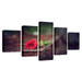 Red Rose 5 Piece HD Multi Panel Canvas Wall Art Frame - Original Frame