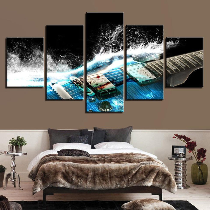 Music Poster 5 Piece HD Multi Panel Canvas Wall Art Frame - Original Frame