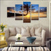 Palm Tree 5 Piece HD Multi Panel Canvas Wall Art Frame - Original Frame