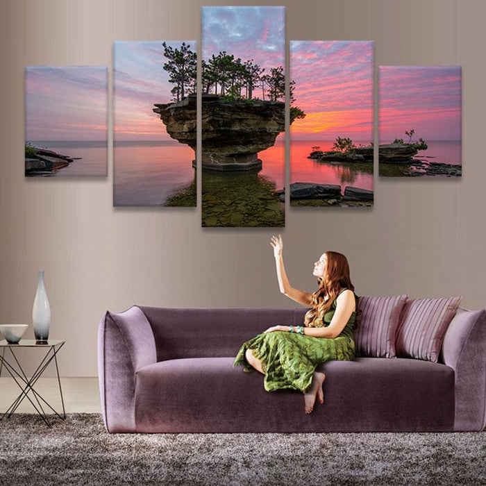 Nature's Art 5 Piece HD Multi Panel Canvas Wall Art Frame - Original Frame