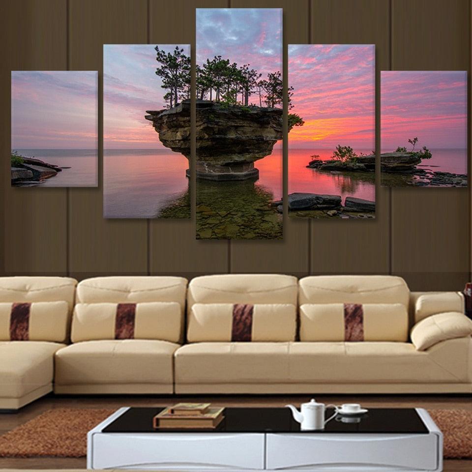 Nature's Art 5 Piece HD Multi Panel Canvas Wall Art Frame - Original Frame