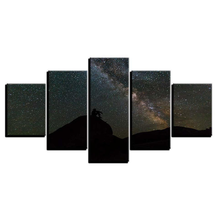 Starry Night 5 Piece HD Multi Panel Canvas Wall Art Frame - Original Frame