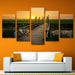 Bike on Bridge 5 Piece HD Multi Panel Canvas Wall Art Frame - Original Frame