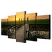 Bike on Bridge 5 Piece HD Multi Panel Canvas Wall Art Frame - Original Frame