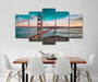 Golden Gate Bridge 5 Piece HD Multi Panel Canvas Wall Art Frame - Original Frame