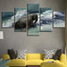 Elephant in the Ocean 5 Piece HD Multi Panel Canvas Wall Art Frame - Original Frame