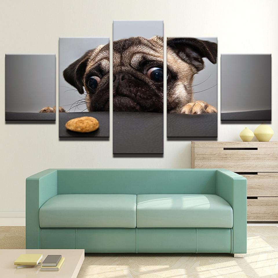 Very Lovely Dog 5 Piece HD Multi Panel Canvas Wall Art Frame - Original Frame