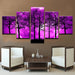 Purple Sky And Trees 5 Piece HD Multi Panel Canvas Wall Art - Original Frame