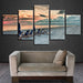 White Sandy Beach 5 Piece HD Multi Panel Canvas Wall Art Frame - Original Frame